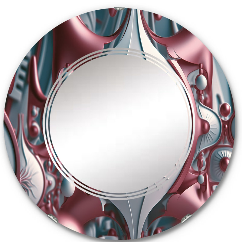 Plovivid - Miroir mural rond moderne, 24 po x 24 po
