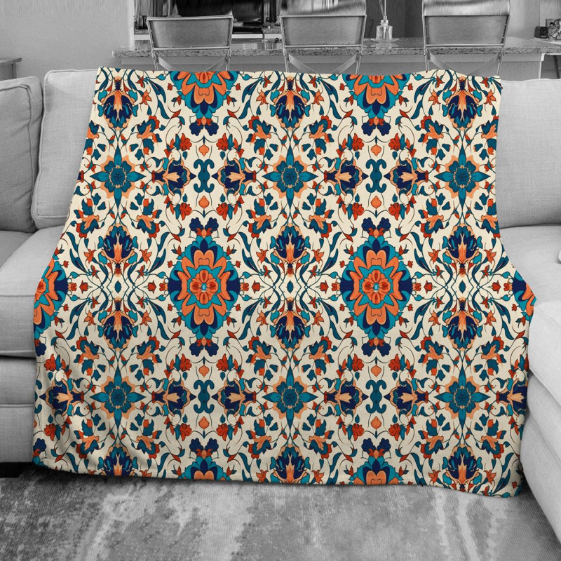 Persian Inspired Art Throw Blanket, Throw