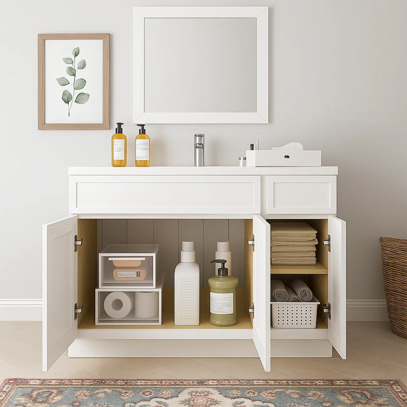 Base de meuble-lavabo simple 42 po seulement, Blanc