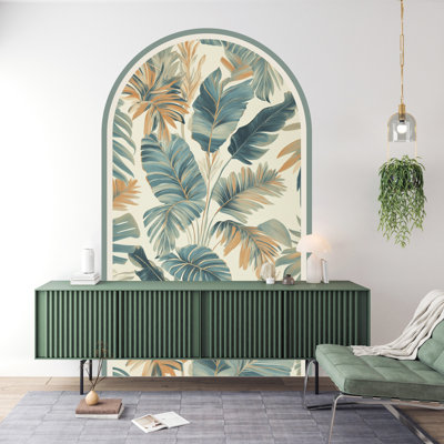 Adhésif décoratif mural non-pelucheux à feuilles tropicales