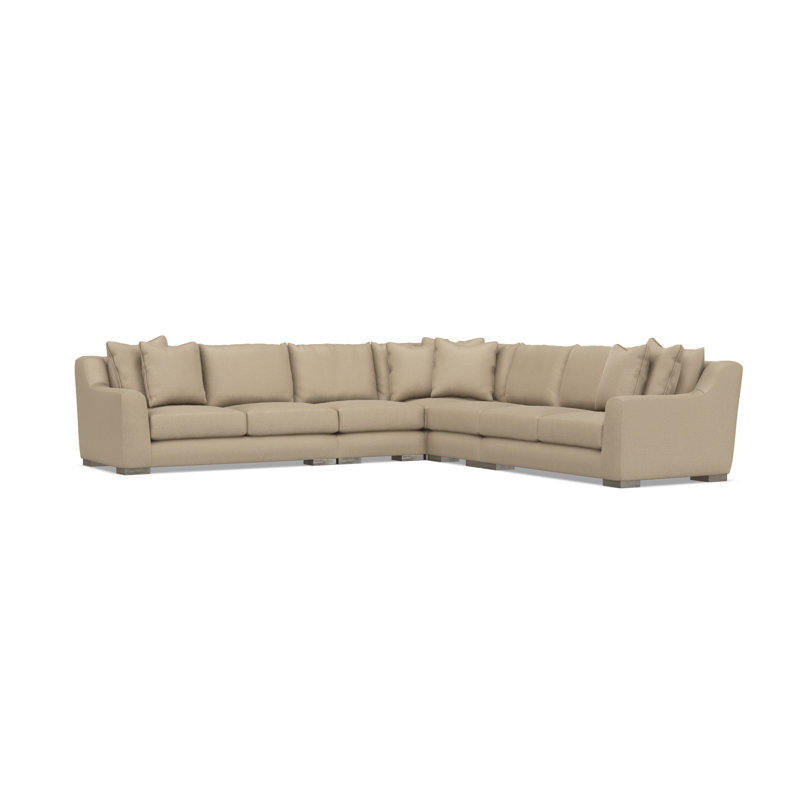 Gabi 5-Piece Fabric Sectional, Taupe Polyester, 35" H x  140" W x 140" D, Symmetrical