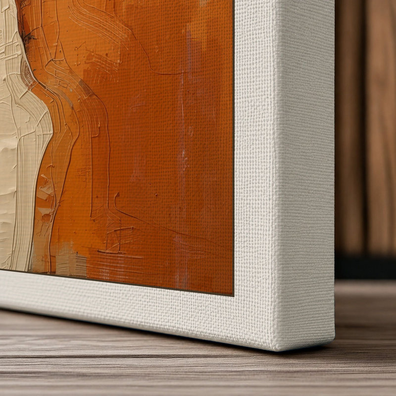 Earth Divided Abstract - Wrapped Canvas, 24x16 - 61.0 x 40.6 cm, Cream Border