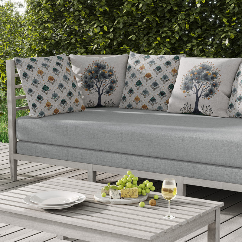 Racines à motifs Intérieur/Extérieur 20x20, Carré 20 po, White/Grey
