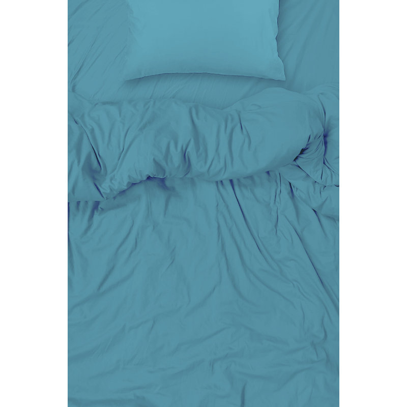  Ensemble de draps en rayonne de bambou Hotel Quality, Très grand + 4 taies d'oreillers, Bleu sarcelle