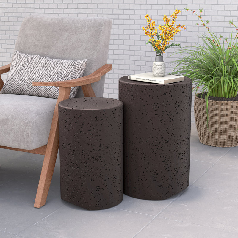 Table d'appoint en béton Alyannah, Brun