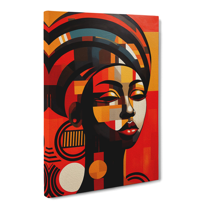 African Woman Constructivism No.2 - Wrapped Canvas Print, 60cm H x 40cm W x 3cm D