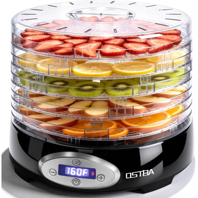 OSTBA Food Dehydrator, 5 BPA-Free 12.2" Trays, Recipe for Fruits, Veggies, Jerky, Herbs, Home Use, BPA-Free