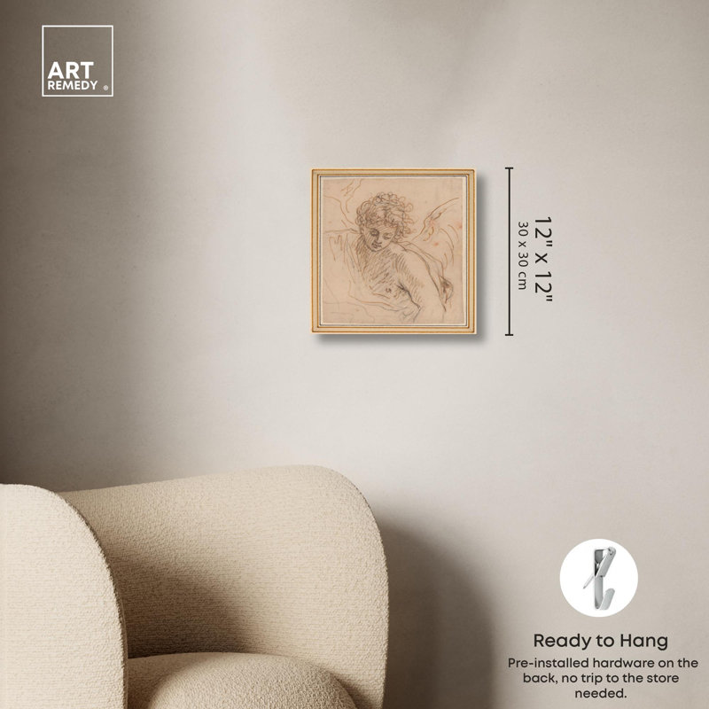 An Angel, art figuratif sur toile par Art Remedy, H 12 po x l 12 po x P 1,5 po, Toile tendue