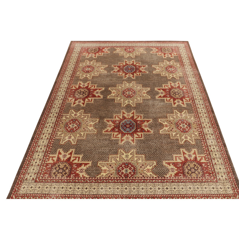 Distressed Homage Wool Geometric Area Rug, Rectangle 13' x 18'
