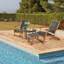 Aleshka Outdoor Acacia Wood Chaise Lounge