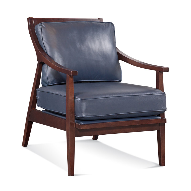 Hollyn Leather Armchair, Frost White, Luxtan Coal