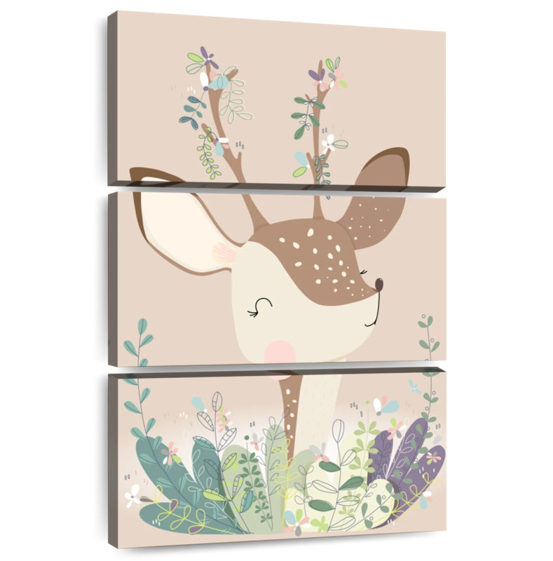 Ashelle Flowery Cartoon Dear, 32" H x 20" W