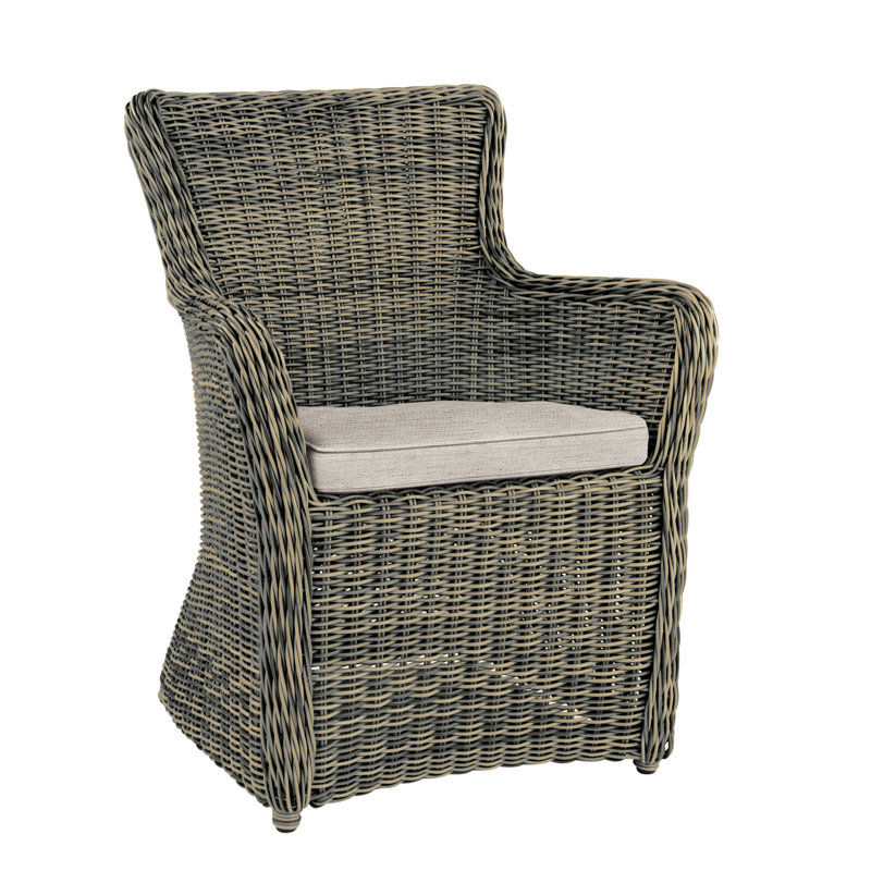 Sag Harbor Patio Dining Chair with Cushion, Fog, Sag Harbor Driftwood