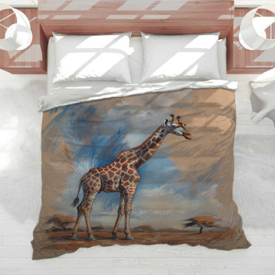 Giraffe In African Savanna Comforter