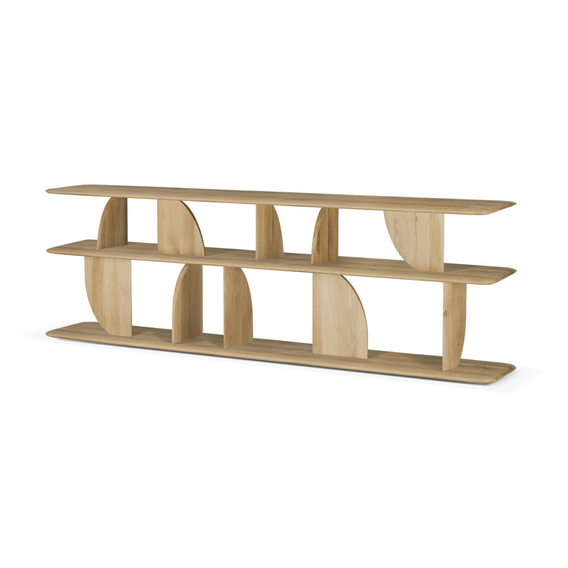 Geometric 82.5'' W Solid Wood Console Table, Oak