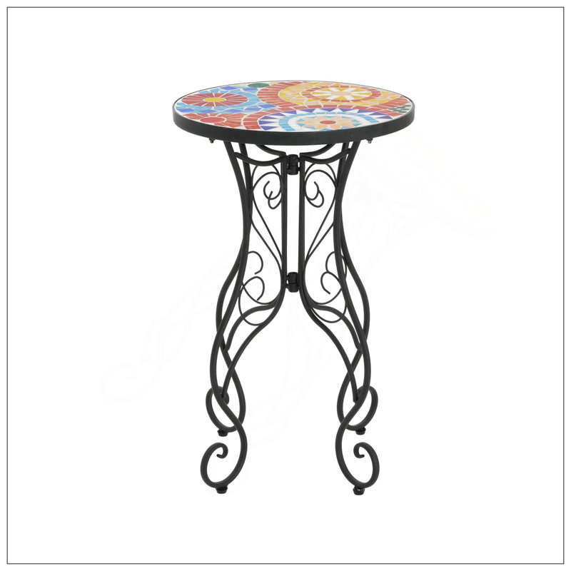 Table d'appoint d'extérieur, colorée et noire