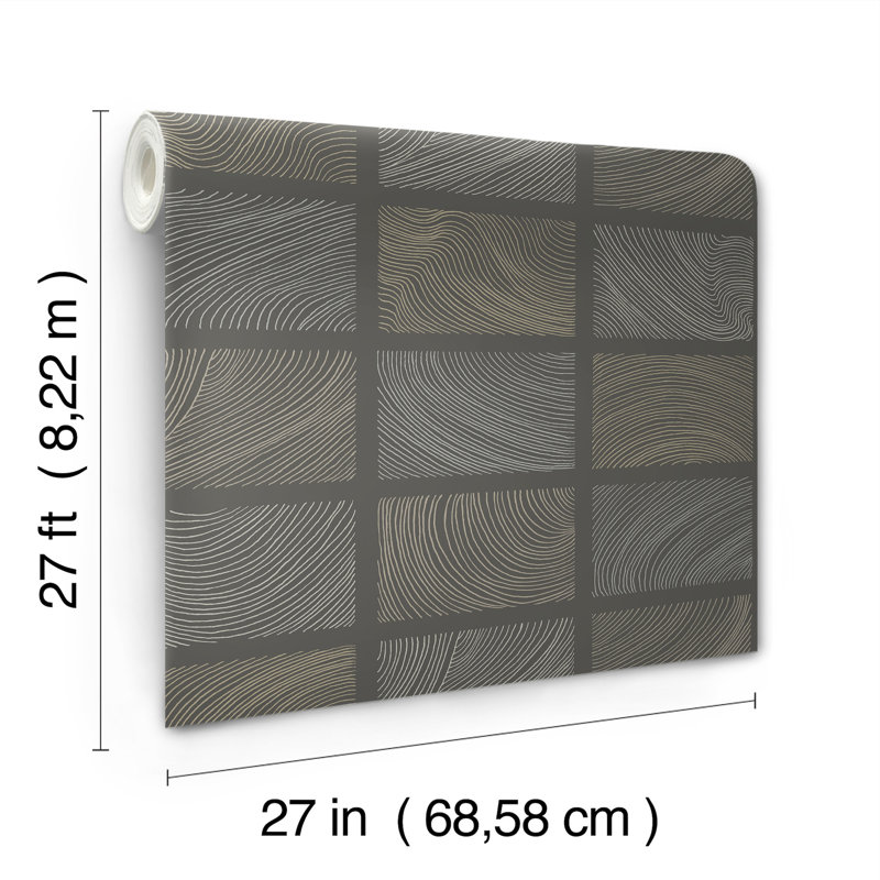 Papier peint topographique Bronson, Gris