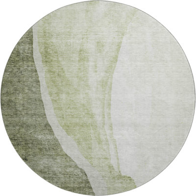 Premium Machine Washable Prisco Olive Rug