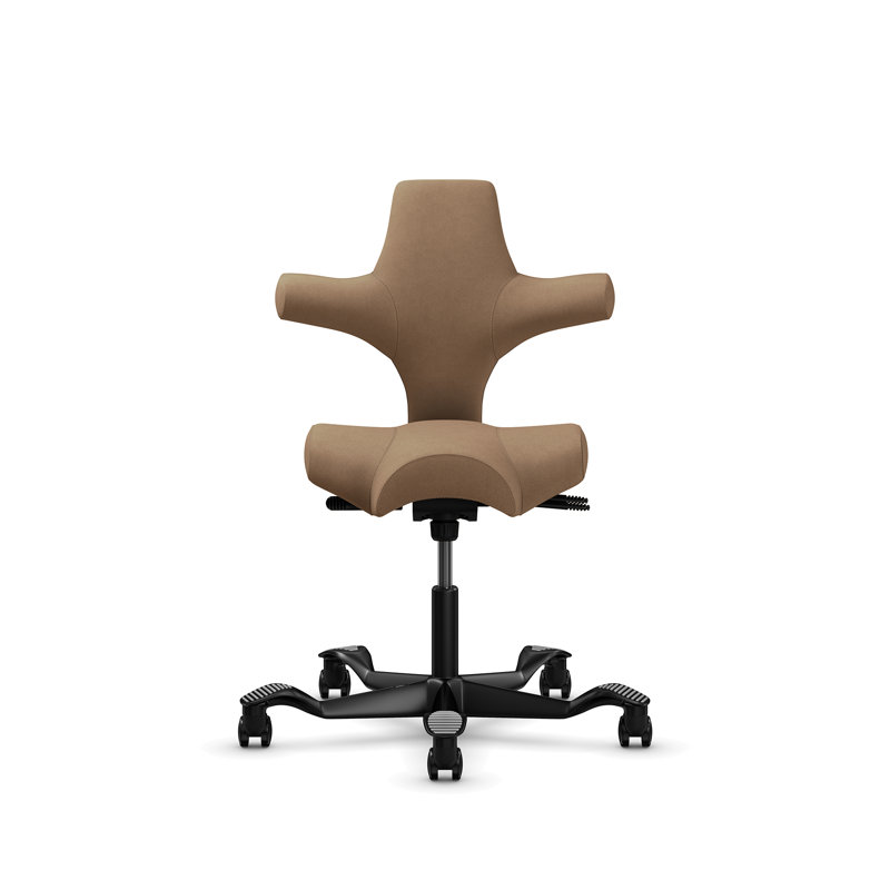 Chaise à hauteur standard réglable HœG Capisco, Standard, Noir, Latté brun