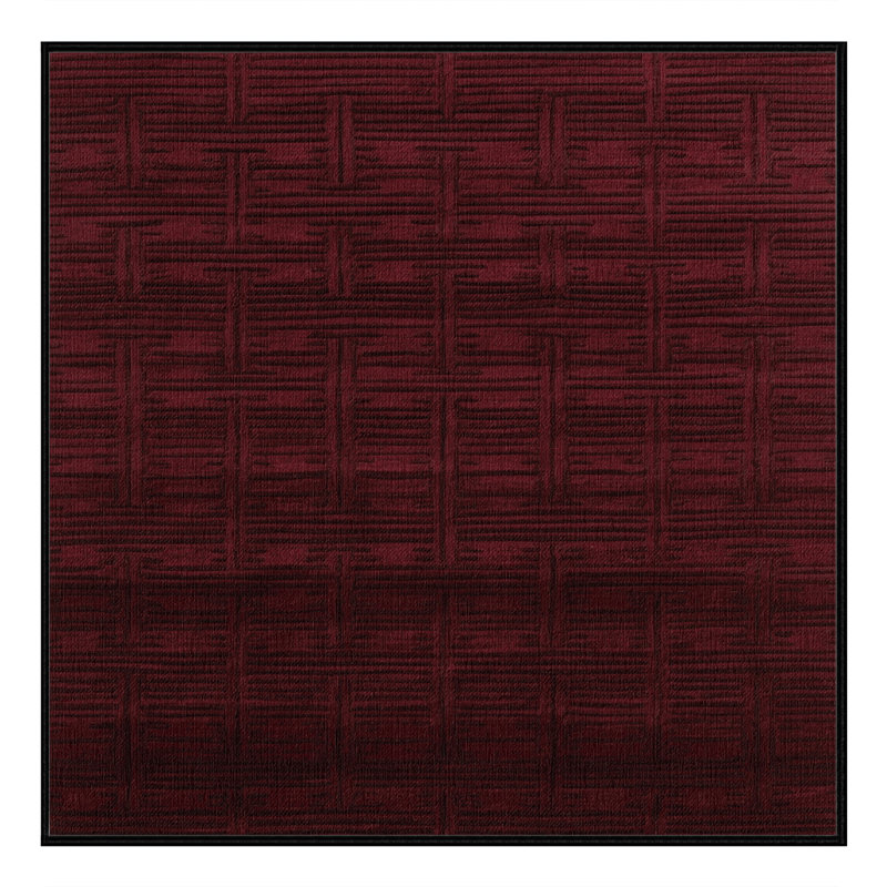 Machine Washable Trellis Red Area Rug, Square 4'