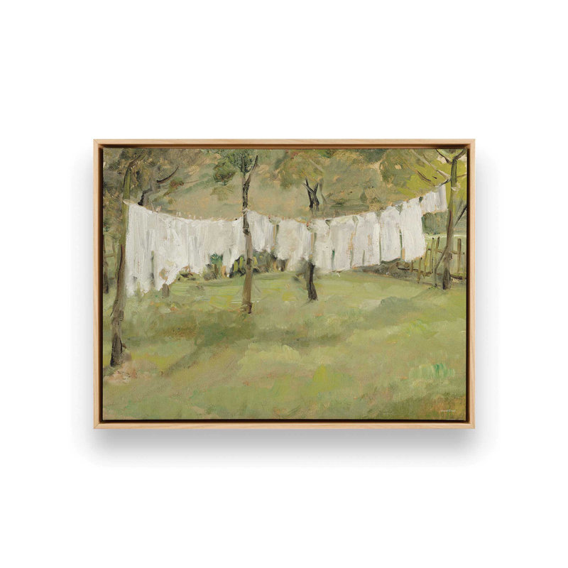 «Laundry Day I» par lettres et doublure imprimée à la machine, H 20 po x l 30 po, Tanné