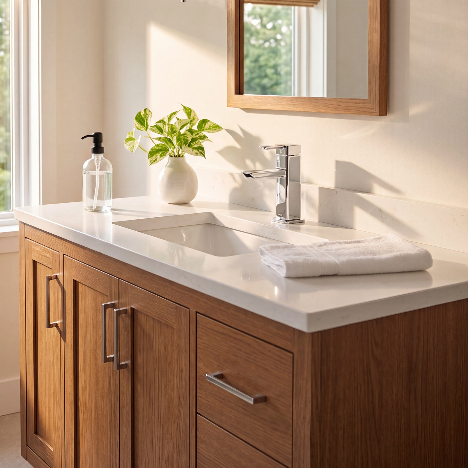 90 Degree Single-Hole Faucet with Drain, Chrome