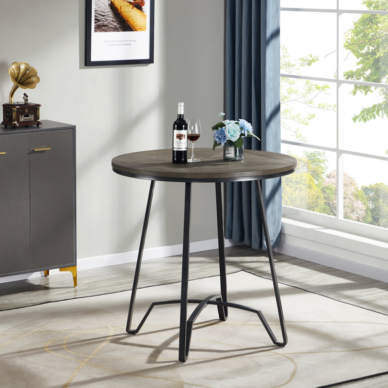 Melbern Hannwacker Counter Height Pedestal Dining Table, Gray