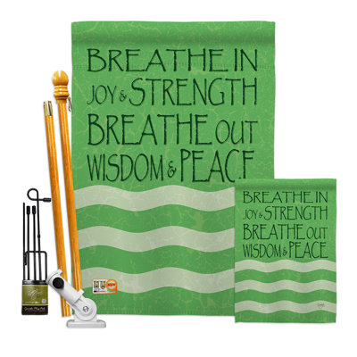 Le polyester décoratif à 2 faces 40 x 28 po Breathe in-impressions Ensemble de drapeaux
