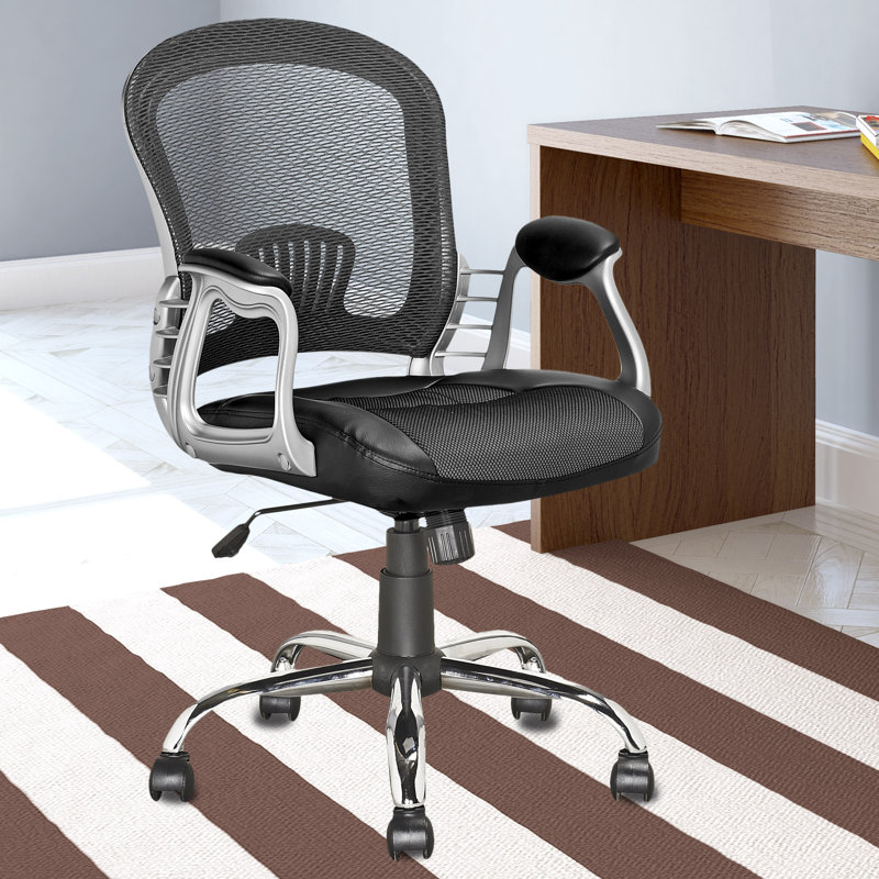 Chaise de travail en maille Clayborn, Noir