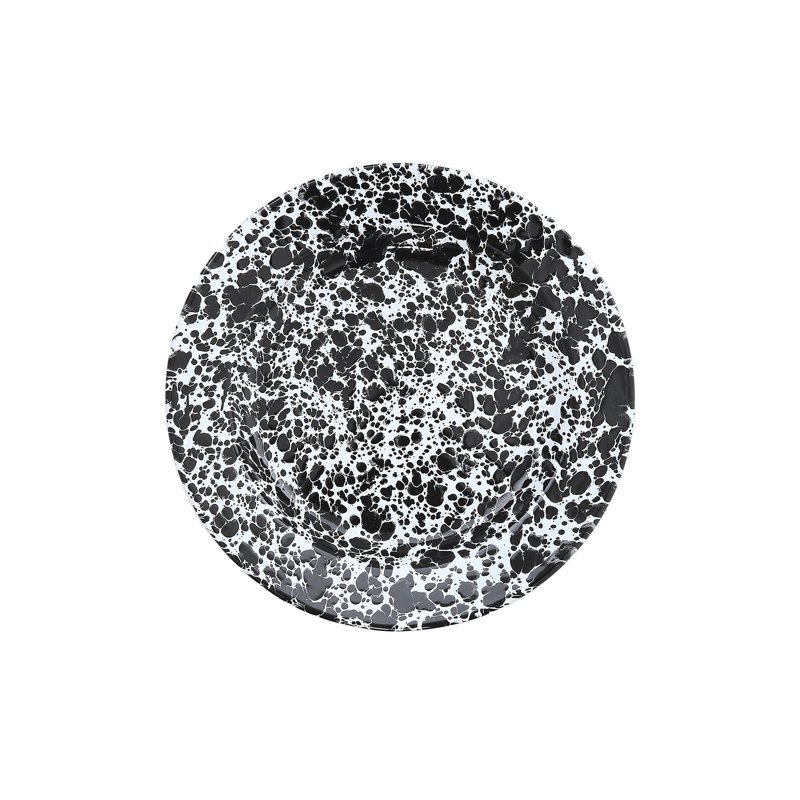 Splatter Dinner Plates, Red, Black