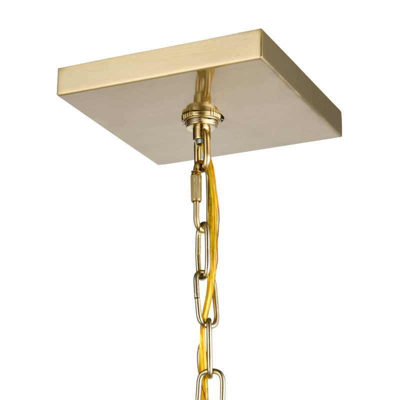 Lustre géométrique à 4 lumières Poisson, Doré, H 18 po x l 12 po x P 12 po