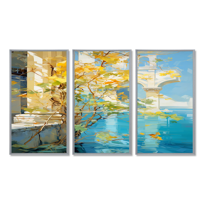 Sagers - Tree Wall Art Living Room Set, Silver Floater Framed, 40" H x 60" W x 1" D
