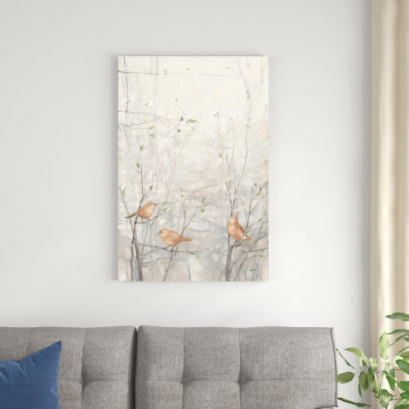 Oiseaux dans les arbres I brun, H 36 po x l 24 po