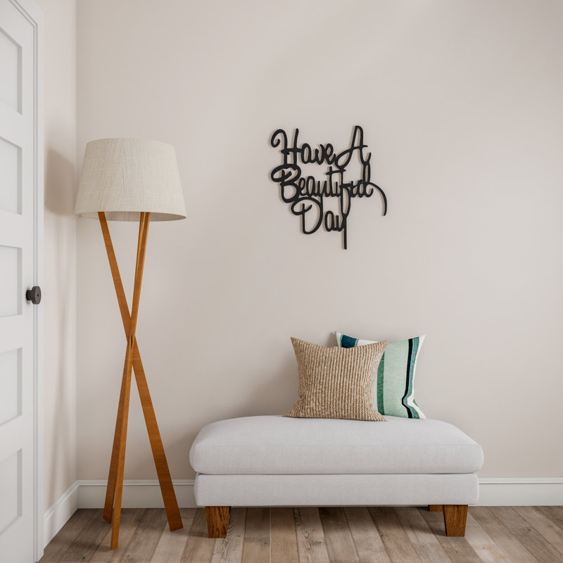 Art mural - panneau décoratif en métal «Have a Beautiful Day» - Mot 3D pour la maison de style rustique moderne ou rétro