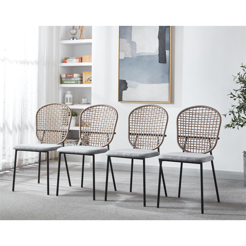 Ensemble de chaises de salle à manger et de café noir et gris NOIR et gris