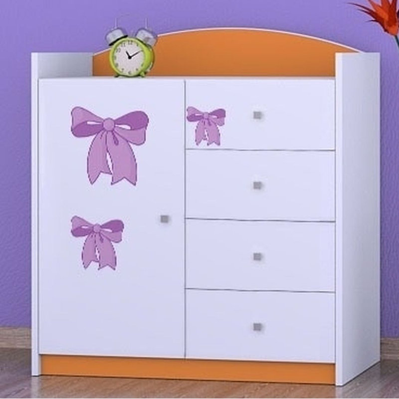 Neuman Kids 4 - Drawer Combo Dresser, Orange