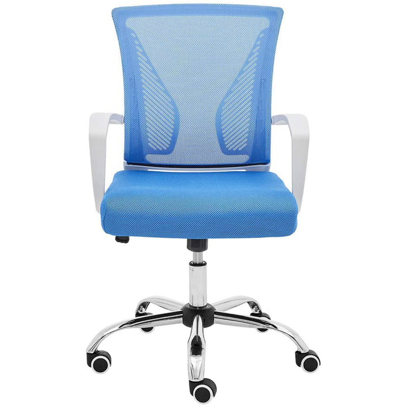 Chaise de travail en filet Mashea, Blanc, Bleu