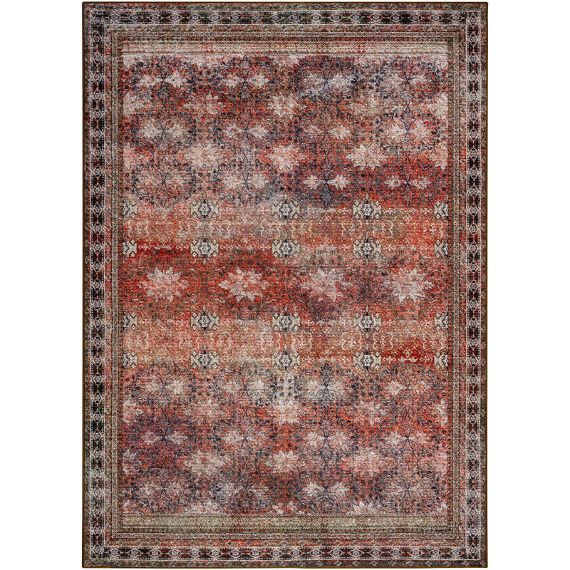 Tapis de salon à motif floral oriental Fillender, Rectangle 6 pi x 9 pi