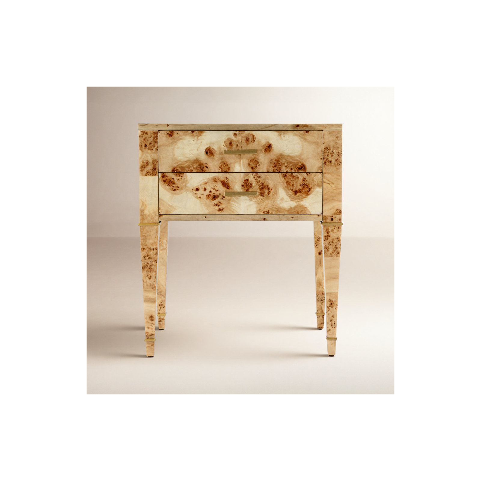 Mazekine 2 - Drawer Nightstand, Natural Burl