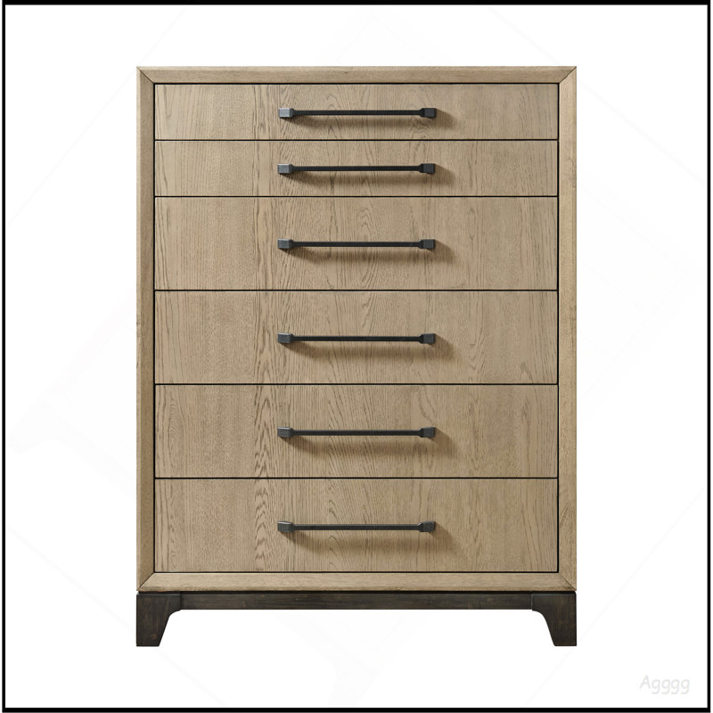 Commode 6 tiroirs caramel et cacao