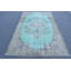 Grand tapis décoratif turc vert Oushak idéal pour les espaces de chambre à coucher et de salon