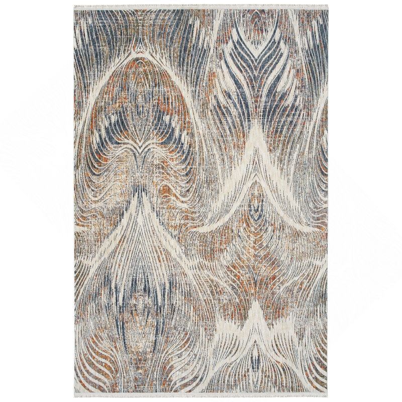 Tapis moderne, abstrait et rectangulaire, Rectangle 1 pi 10 po x 2 pi 6 po