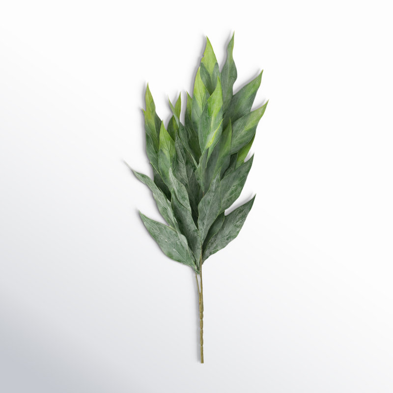 Tige de feuille verte givrée 28 po
