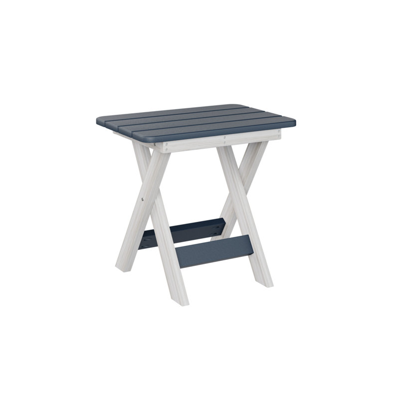 Berlin Gardens Folding End Table, Navy Blue, Seashell