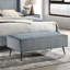 Banc rembourré en velours côtelé
