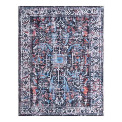 Tapis oriental rouge / bleu / noir Guynn