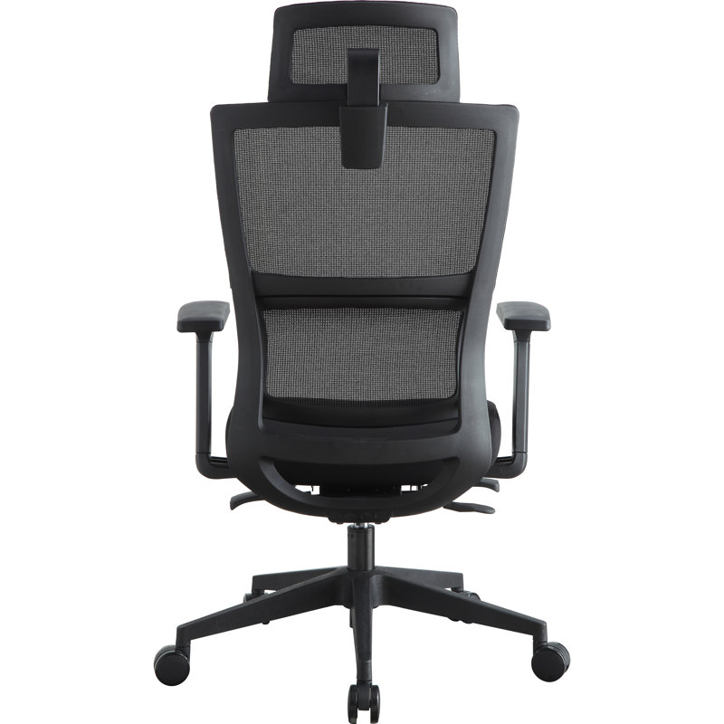 ErgoFlex High Back Mesh Swivel Chair with Adjustable Arms, Black