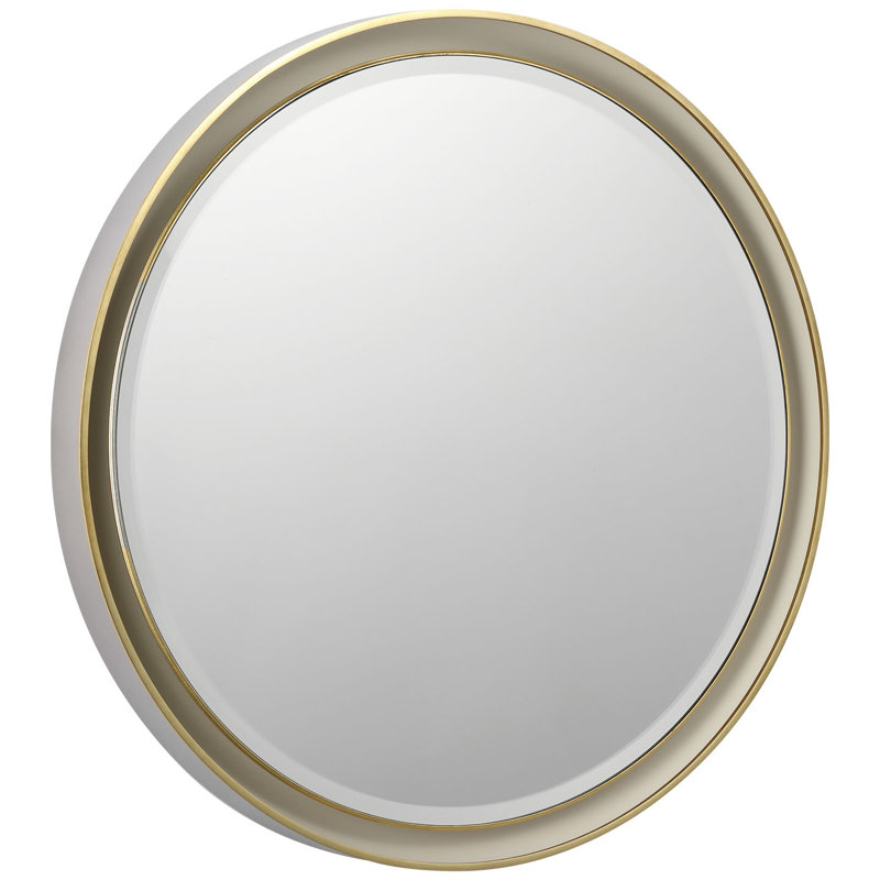 Tricia Illuminated Round Mirror, 30" x 30", Polished Nickel/Gild
