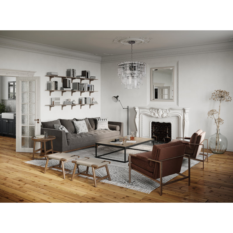 Warren - Luminaire suspendu unique en bronze foncé clair, H 21,5 po x l 24 po x P 24 po, 9