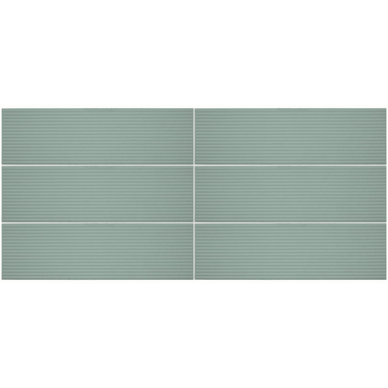 Carreau de mur linéaire en porcelaine émaillée 4 "x 12" Stencry (30 pièces par carton) (8,72 pieds carrés par carton), Menthe